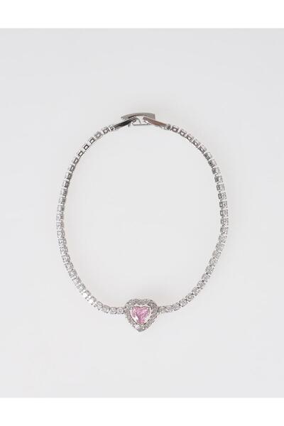 Kayra Heart Detailed Bracelet Silver