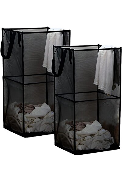 Arabest 2-Pack Pop Up Laundry Hamper,Mesh Collapsible Laundry Basket with Han...
