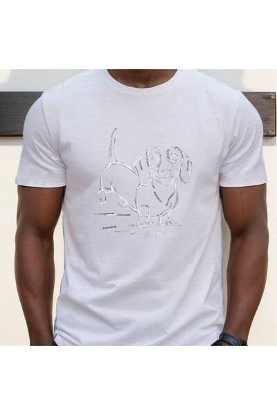 212Wear Men'S Casual Dachshund Graphic Tee, Regular Fit, Summer Knit Fabric, ...