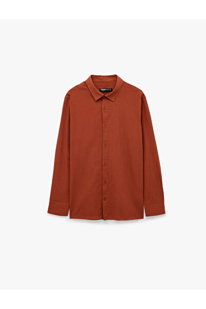 Koton Cotton Regular Fit Classic Collar Long Sleeve Shirt