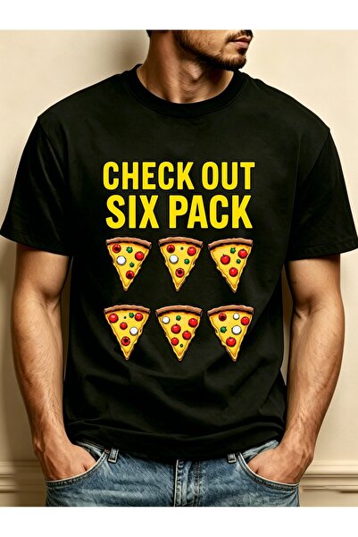 BASEPULSE Slice Six Pc Design Men's Crewneck T-Shirt Loose Fit 100 Percent Co...