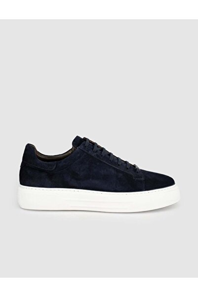 Cabani Navy Blue Suede Genuine Leather Men's Sneaker