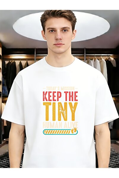 NOURAM تيشيرتات قطنية غير رسمية للرجال والنساء بطبعة "Parenting Keep The Tiny...