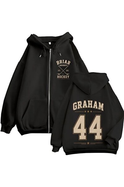 Vordevia Off Campus Briar Hockey 44 Graham Printed 3 Thread Zipper Cardigan E...