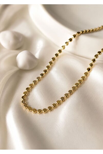 XUPING JEWELRY Altın Kaplama 14k Yassı Pullu Zincir Kolye