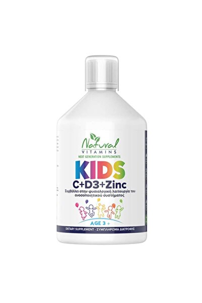 NATURAL VITAMINS Kids C + D3 + Zinc, 500ml