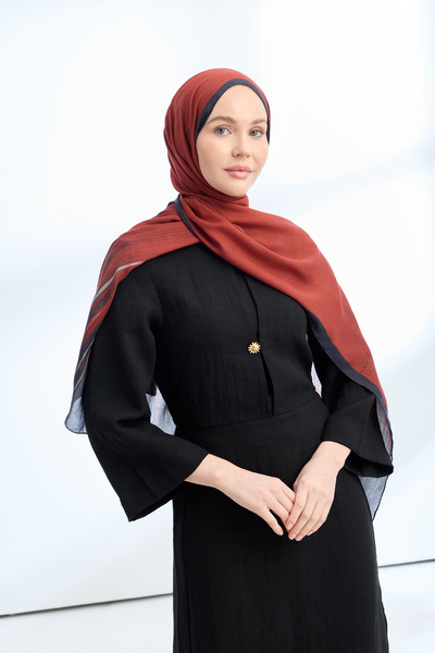 ARMANDA Elegant Harmony Linora Pattern Shawl - Black - Burgundy