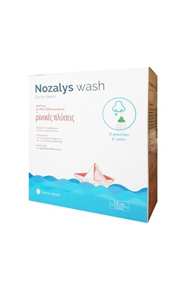 Epsilon Health Nozalys Wash Ρινικες Πλυσεις Φιάλη &amp; 30 Φακελίσκοι