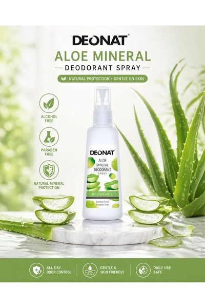 DEONAT Aloe Mineral Deodorant Stick 100g Pure Crystal Alum Deodorant with Alo...