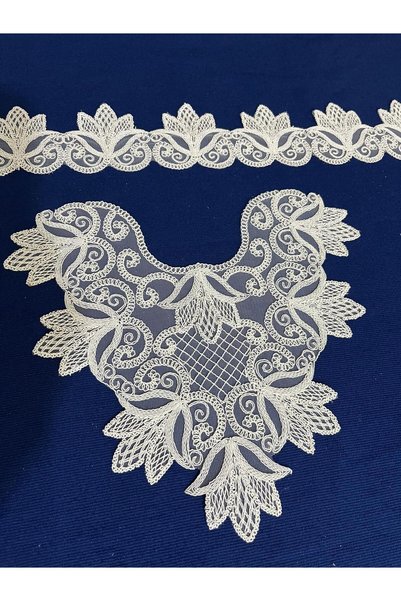 Butik French Court Style Lace Guipure 11 Meters |   1 Edge 6 Corners Dowry Em...