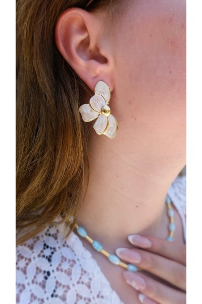 Jerie Enameled Flower Earrings