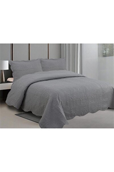 Linea Home ΣΕΤ ΚΟΥΒΕΡΛΙ ΓΚΡΙ ΜΟΝΟΧΟΧΡΩΜΟ 3 ΤΕΜΑΧΙΩΝ 220 × 240 cm + (2 )50 × 7...