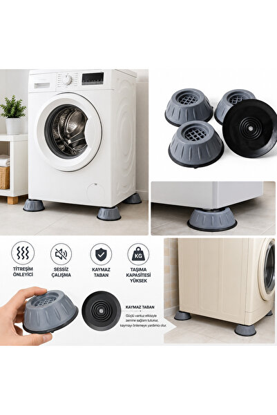 daphneonline Çamaşır Makinesi Titreşim Önleyici Ayak Altlığı 4'lü Set – Kayma...
