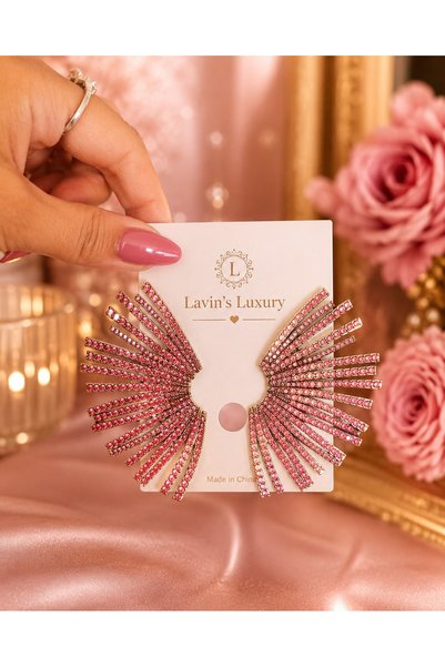 Lavin's Lavin's Luxury Pink Wing Earrings