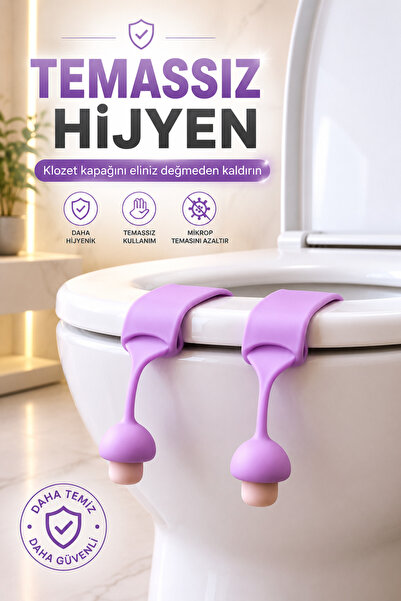 AramboL 1 Adet Klozet Kapak Kaldırma Aparatı Hijyenik Tutacak Yapışkanlı Bany...