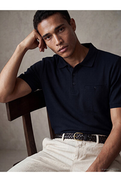 LC Waikiki Peak New Season Polo Collar Textured Men's T-Shirt