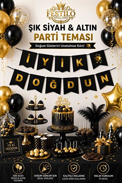 FESTİLO لافتة زينة عيد ميلاد مكتوب عليها 'عيد ميلاد سعيد' مزينة بحروف ذهبية ل...