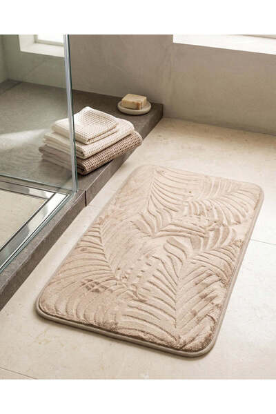 REDTAG Taupe Palm Memory Foam Bath Mat