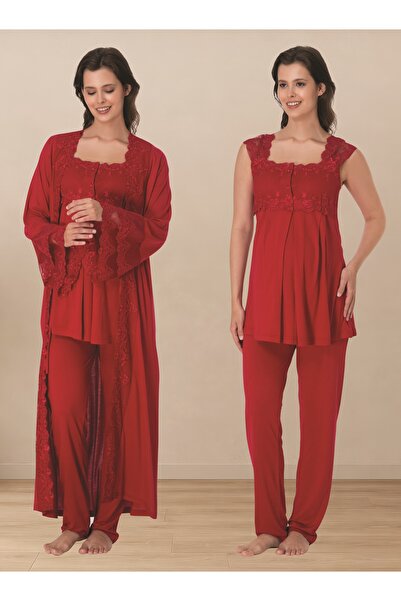 by İGP Maternity Pajama Set with Nursing Features and Lace Detailing, Include...