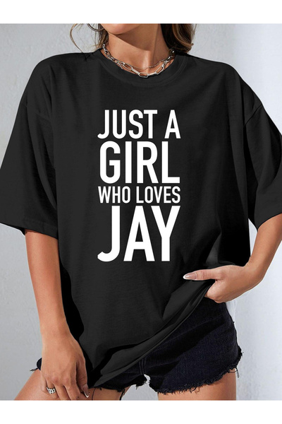 NOURAM تي شيرت نسائي ممتع بطبعة "Just Who Loves Jay" - هدية خاصة لمحبي جاي، ق...