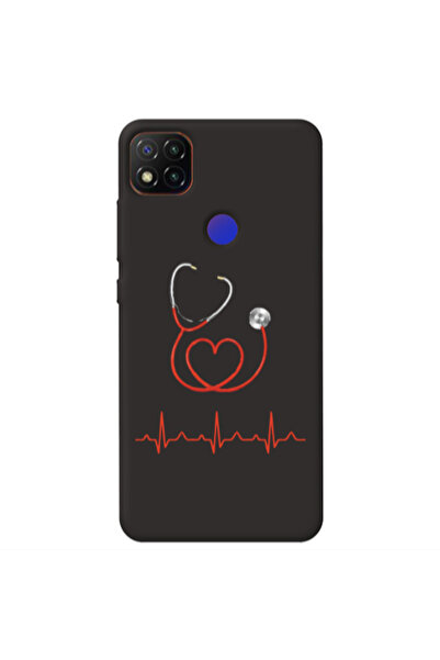 Other Xiaomi Redmi 9c Stethoscope Black Colored Silicone TPU Θήκη
