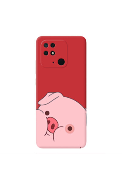 Other Xiaomi Redmi 10C Piggy 2 Red Colored Silicone TPU Θήκη