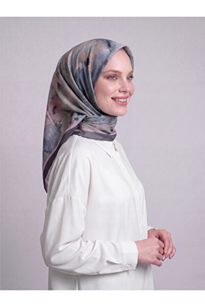Ayshara Brush Strokes Polka Dot Abstract Pattern Double Sided Scarf - Anthrac...