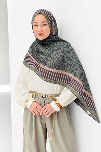 Silk Home Tencel Monare Şal Coral Koyu Yeşil