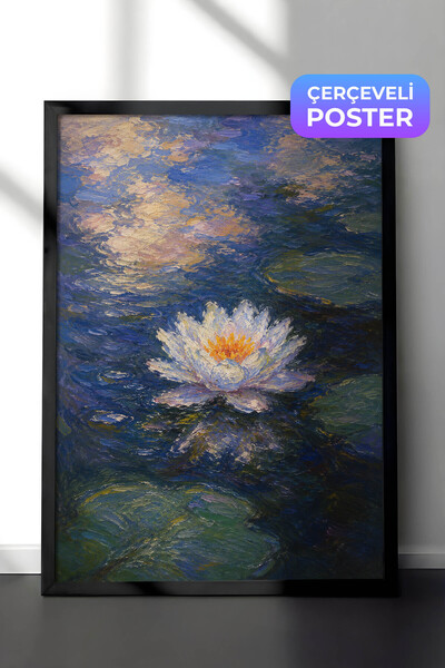 Zestia Pictură murală inspirată de Monet cu nufăruri pe apă, grădină impresio...