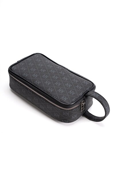 Newish Erkek Deri Portföy Clutch Traş Kozmetik Bakım ve Günlük El Çantası