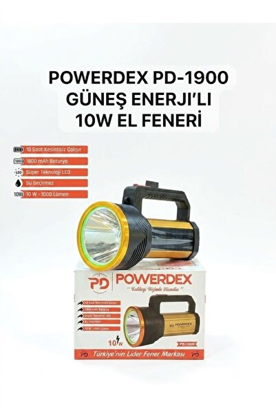 PD-1900 Güneş Enerjili 10W El Feneri (1000 Lümen)