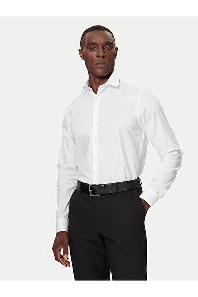 Calvin Klein SLIM ESNTL TWILL STR Beyaz Erkek Gömlek
