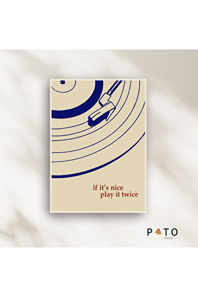 Pato Design 'If it's nice, play it twice' Müzik ve Plak Temalı Dekoratif Tabl...