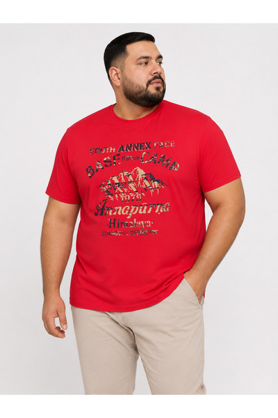 ANNEX Large Size Cotton Comfortable Fit Daily Use Crew Neck Men's T-Shirt