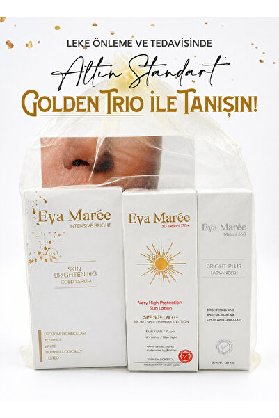 Eva Maree Leke Karşıtı Cilt Bakım Seti (Intensive Bright Gold Serum 30ml+3D M...
