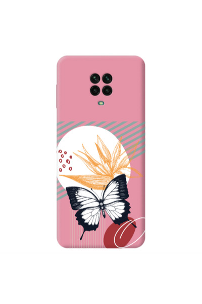 Other Xiaomi Redmi Note 9 Pro Butterfly Lines Pink Colored Silicone TPU Θήκη
