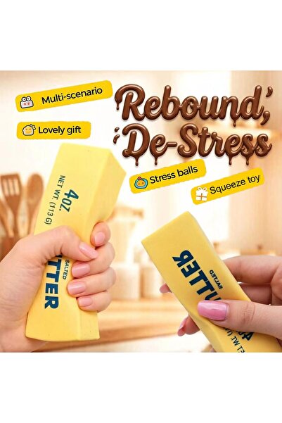 ZeeSquare 2 Pcs Butter Squishies Toys for Kids, Slow Rising Squishy Butter Stick, Stress Relief Fidget Toys
