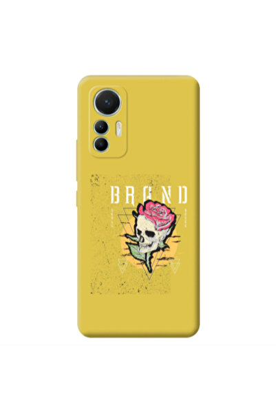 Other Xiaomi Mi 12 Lite Skull Roses Yellow Colored Silicone TPU Θήκη