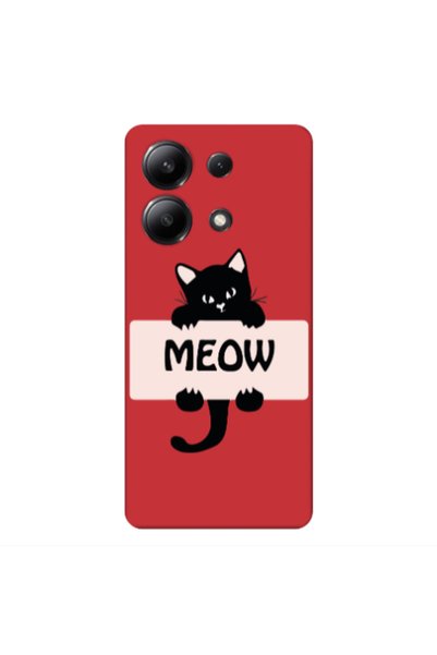 Other Xiaomi Redmi Note 13 4G Meow Red Colored Silicone TPU Θήκη