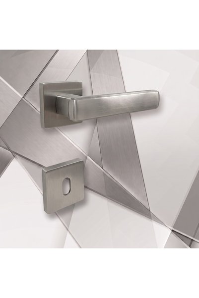 almital mobilya aksesuarları furniture accessories Lusso Inox Square Rosette Door Handle Luxury Room Door Handle