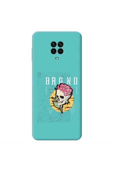 Other Xiaomi Redmi Note 9 Pro Skull Roses Turquoise Colored Silicone TPU Θήκη