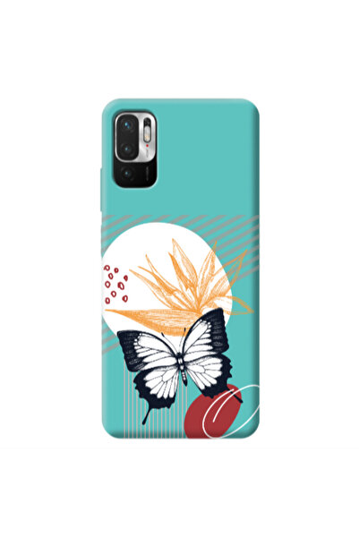Other Xiaomi Redmi Note 10 Pro 5G Butterfly Lines Turquoise Colored Silicone ...