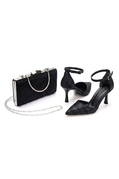 MFT AYAKKABI Black Ankle Strap Pointed Toe Evening and Event High Heel Shoes ...