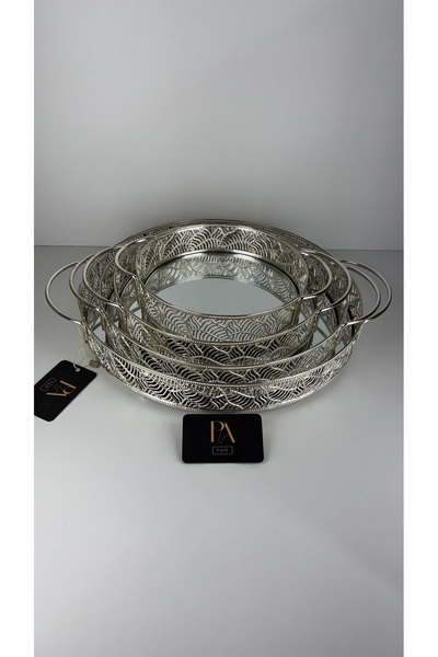 Palpe Set of 2 Mirrored Trays Girl's Wish Engagement Promise Presentation Tra...