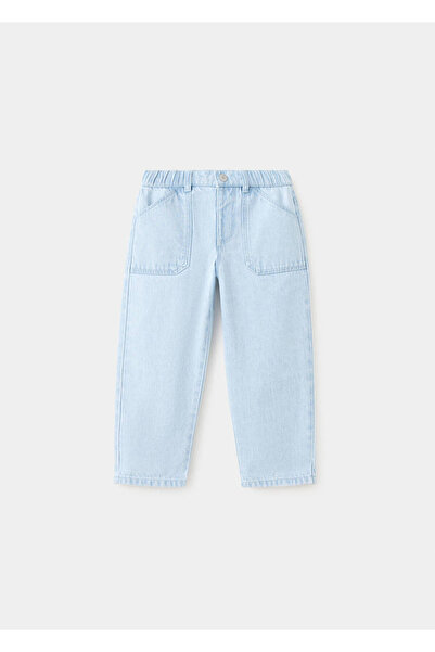 MANGO Baby Beli lastikli düz kesim jean pantolon