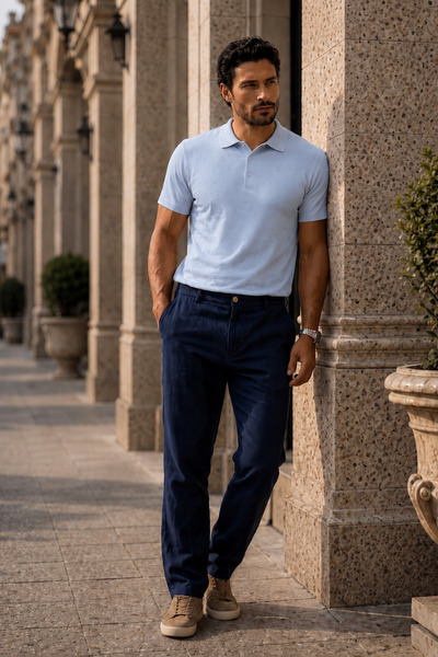 Valiberta Newman regular fit polo majica sa dugmićima, viskozna pletenina, mu...