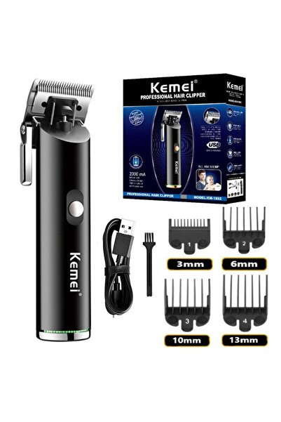 Kemei Επαναφορτιζόμενη Κουρευτική Μηχανή KM-1892 Μαύρη