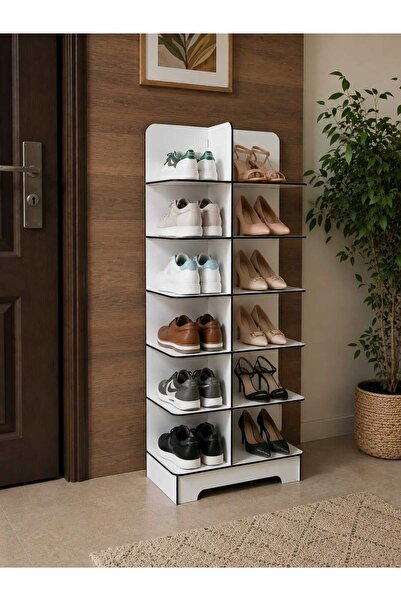 VEXA Raft pentru Pantofi Alb 108x48 cm – Organizator Spațios pentru Încălțăminte
