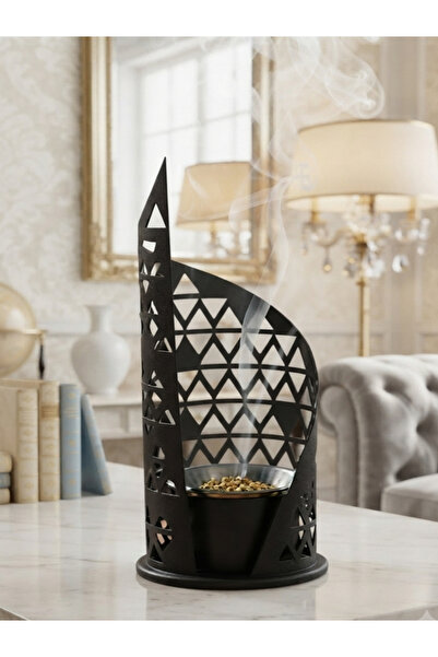 Mony moon Modern Metal Incense Burner with Luxurious Hollow Out Geometric Des...