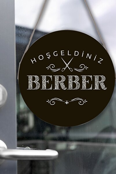 SHELİFE Barber Shop Glass Door Sign, Ornament for Barber Shop, Glass Door Bar...